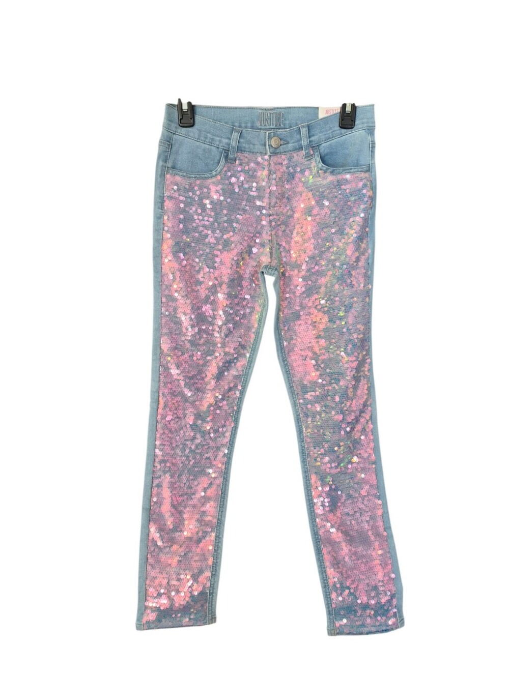 NWT Justice Girls Mid Rise Sequined Jeans - 16 U3